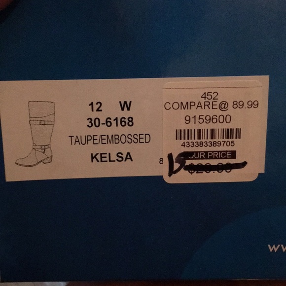 Easy Street Taupe Calf-High Boots - Picture 4 of 6